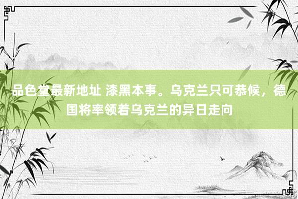 品色堂最新地址 漆黑本事。乌克兰只可恭候，德国将率领着乌克兰的异日走向